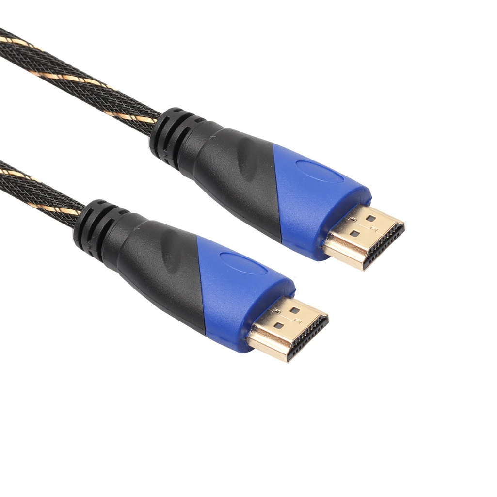 REXLIS высокое качество плетеный кабель HDMI 0,5 m 1 м 3 м 5 м 10 м 15 м Плетеный HDMI кабель+ 2 Угловые адаптер V1.4 HD 3D