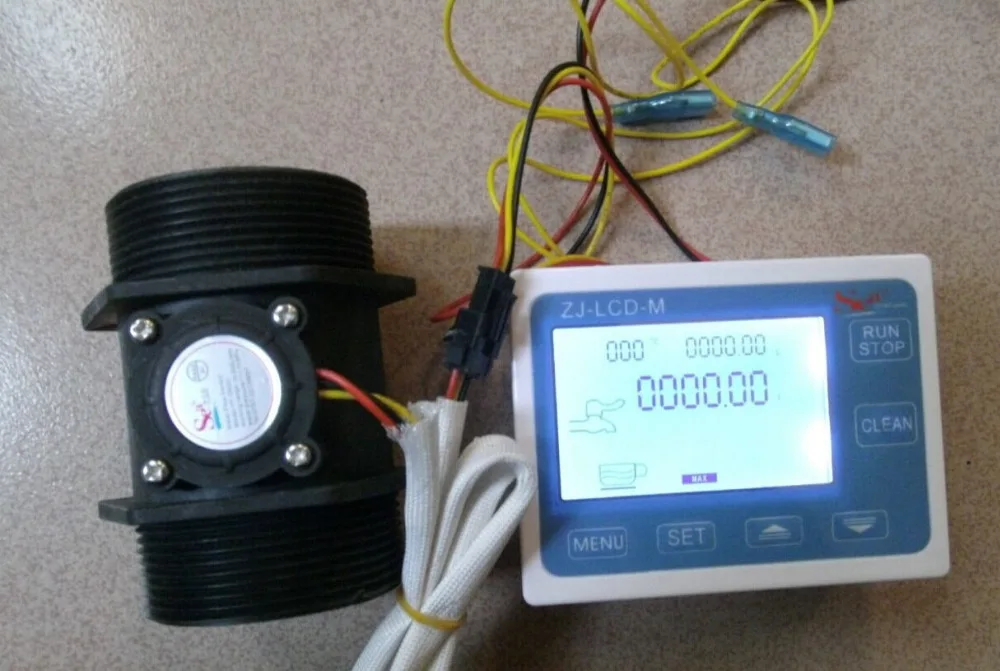 G 2" inch Flow Rate Water Sensor Meter+LCD Digital Display Control