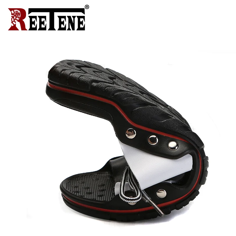 REETENE New Arriver Slippers For Men High Quality Genuine Leather Men's Slippers Outdoor Breathable Casual Man Shoes Men Flats REETENE New Arriver Slippers For Men High Quality Genuine Leather Men's Slippers Outdoor Breathable Casual Man Shoes Men Flats