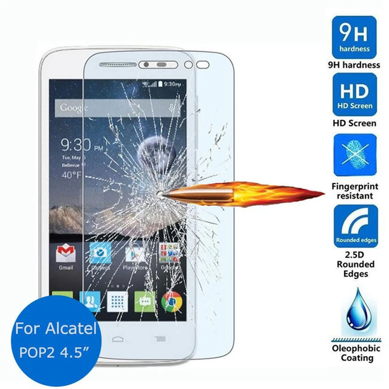 

0.26mm Explosion-proof Tempered Glass Film for Alcatel One Touch Pop 2 OT5042 5042X 5042D 5042E 4.5inch Screen Protector Film