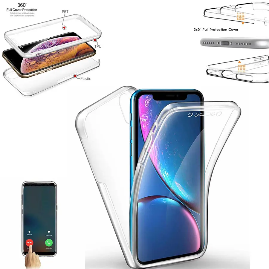 

Luxury 360 PET & PC Full Cover Phone Case for Samsung Galaxy S7 S8 S9 S10 Plus Note 8 9 M10 M20 Cases Cover Soft Silicone Frame