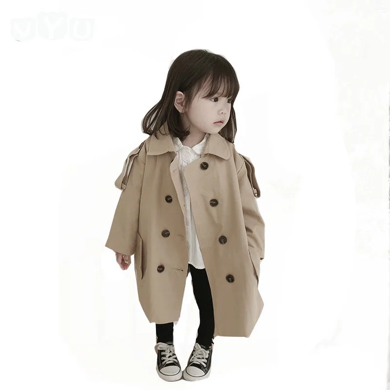Г. Осеннее пальто для маленьких мальчиков и девочек детская ветровка, модное корейское ветрозащитное Пальто детское пальто Детская одежда Одежда для девочек - Цвет: Khaki