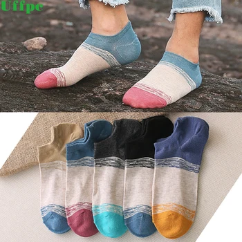 

5Pairs/lot Summer New Fashion Summer Camouflage Men Short Sock High Quality Cotton Blending Retro Sock For Men Boat Sock Sale