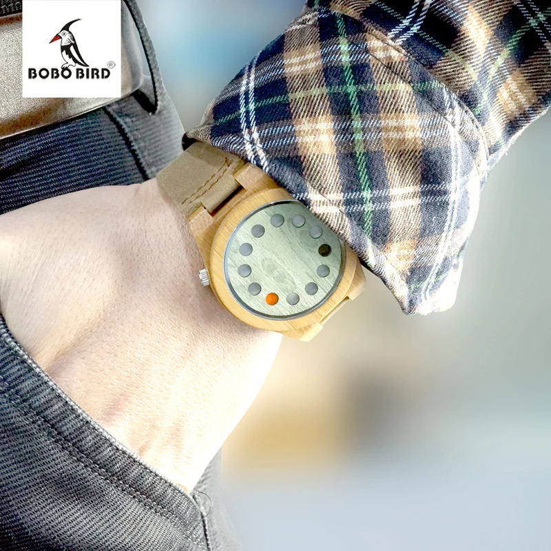 BOBO BIRD New Design Fashion Mens Wood Watches Business Bamboo Wooden Wristwatches Casual Clock Relojes Hombre C-A03
