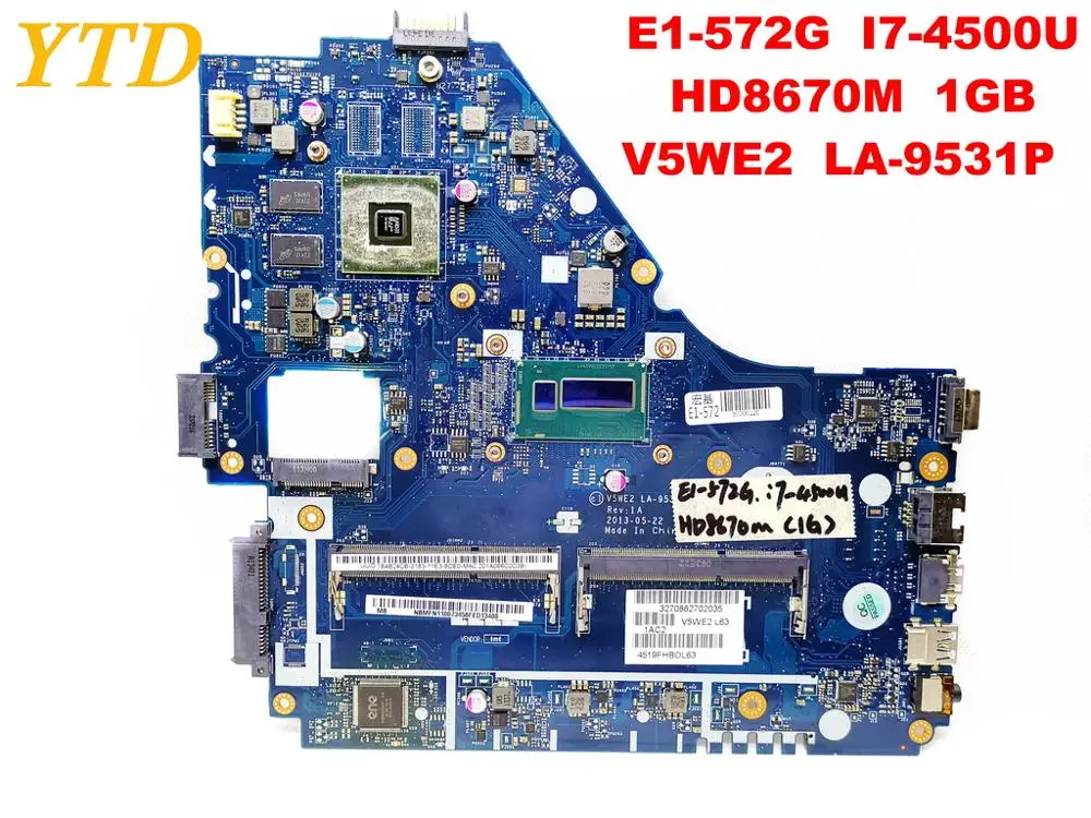 Original for font b ACER b font E1 572G laptop motherboard E1 572G I7 4500U HD8670M