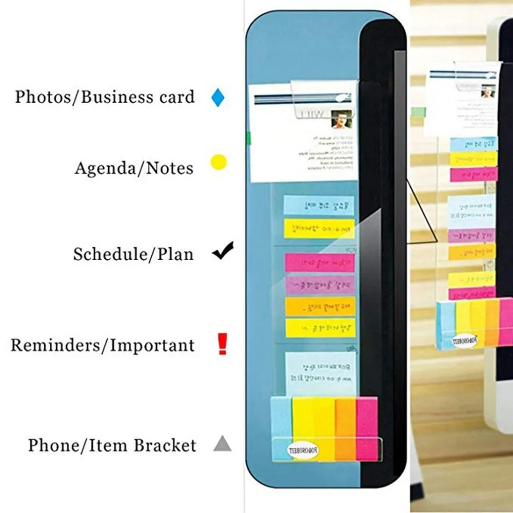 Правая/левая паста наклейка для монитора компьютера акриловая пленка для заметок для записей зажим для зарядки держатель для телефона