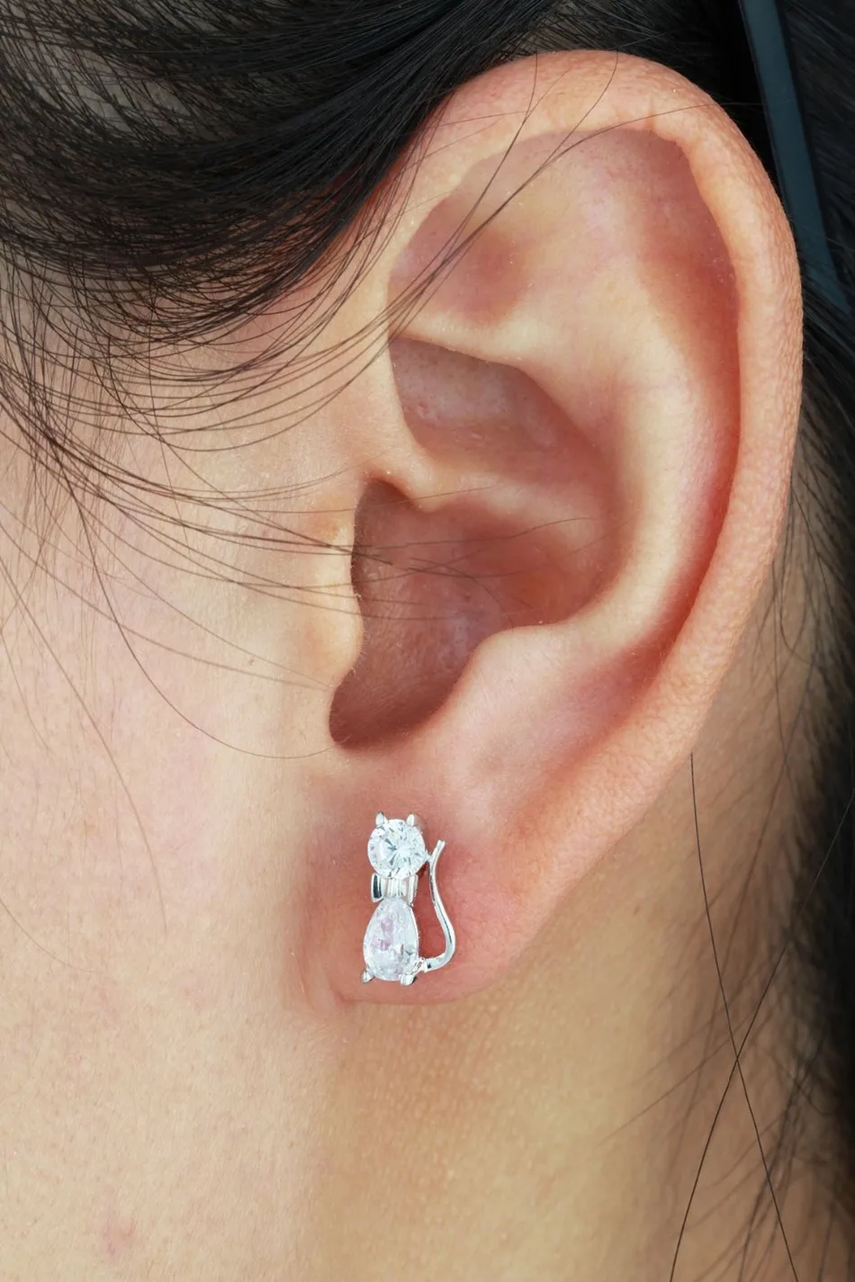 Женские серьги гвоздики из серебра 925 пробы с фианитом|cz stud earrings|stud earrings925 sterling |