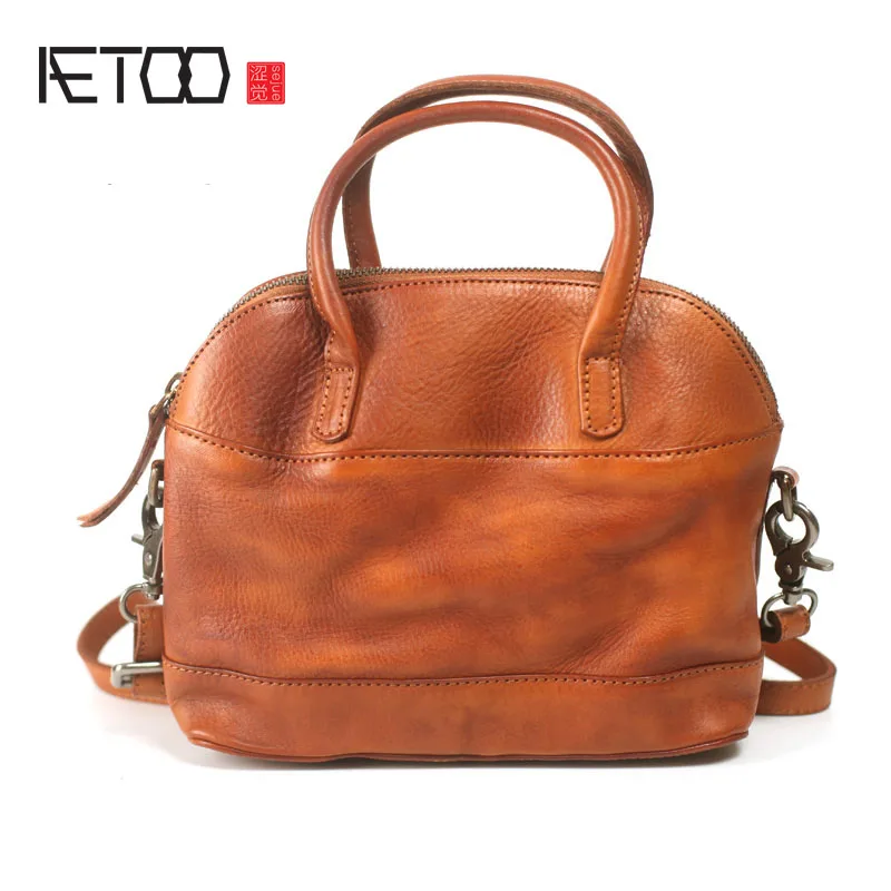 AETOO 2017 new retro art handmade cowhide handbag leather shell bag shoulder diagonal cross hand carry carry bag