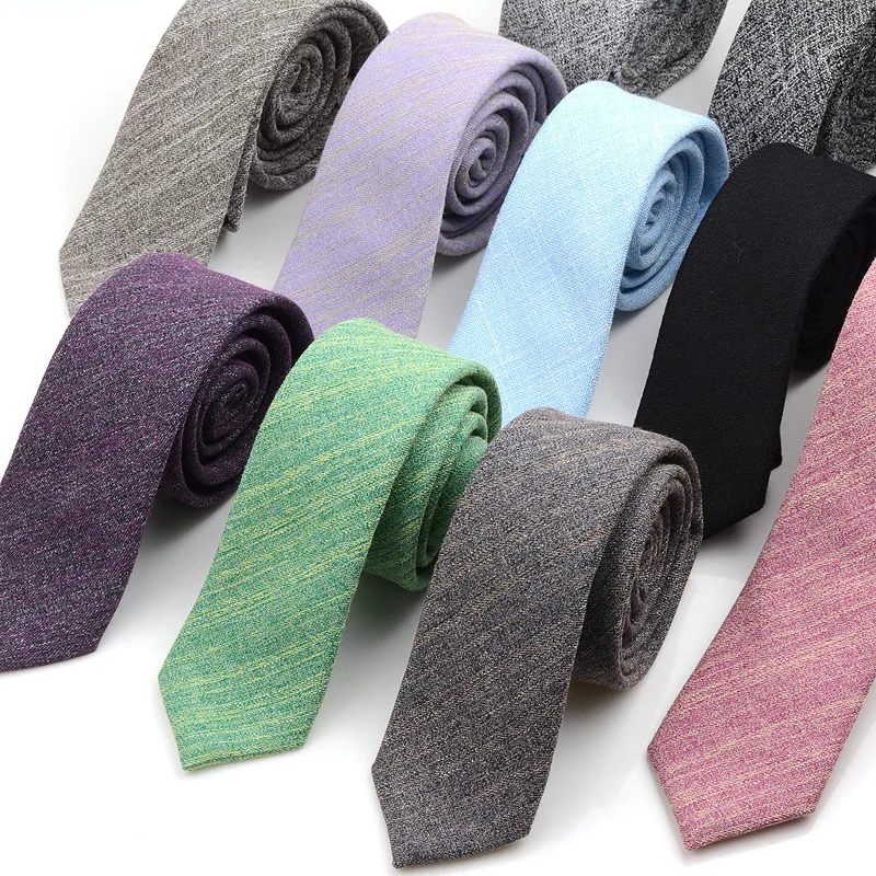 

Helisopus 6cm Slim Tie Korean Style Striped Cotton Tie Men's Business Casual Necktie Blue Black Multicolor Tie Accessories