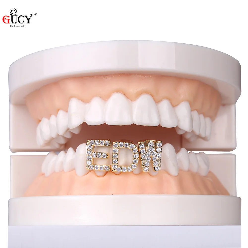 Solo Bling Grillz Cruz De Hielo Hiphop Bling Clip Diente de Oro Plateado