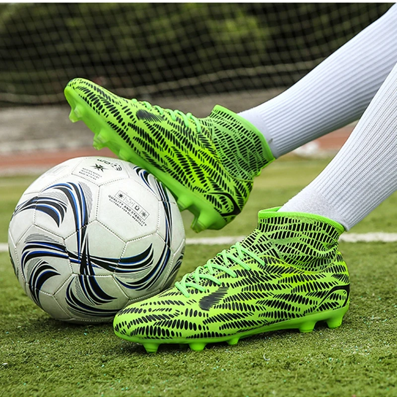 

Men Soccer Shoes Adults Outdoor Turf Futsal High Football Shoes Sneakers Professional Flexible Long Spikes Trainers Shoes 44 45