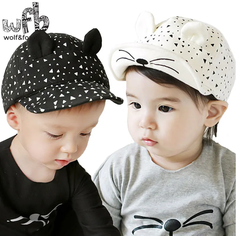 

Retail 0-4 years 50CM baseball cap hats cat touca baby children infant gorras head beanies bebes kids spring fall