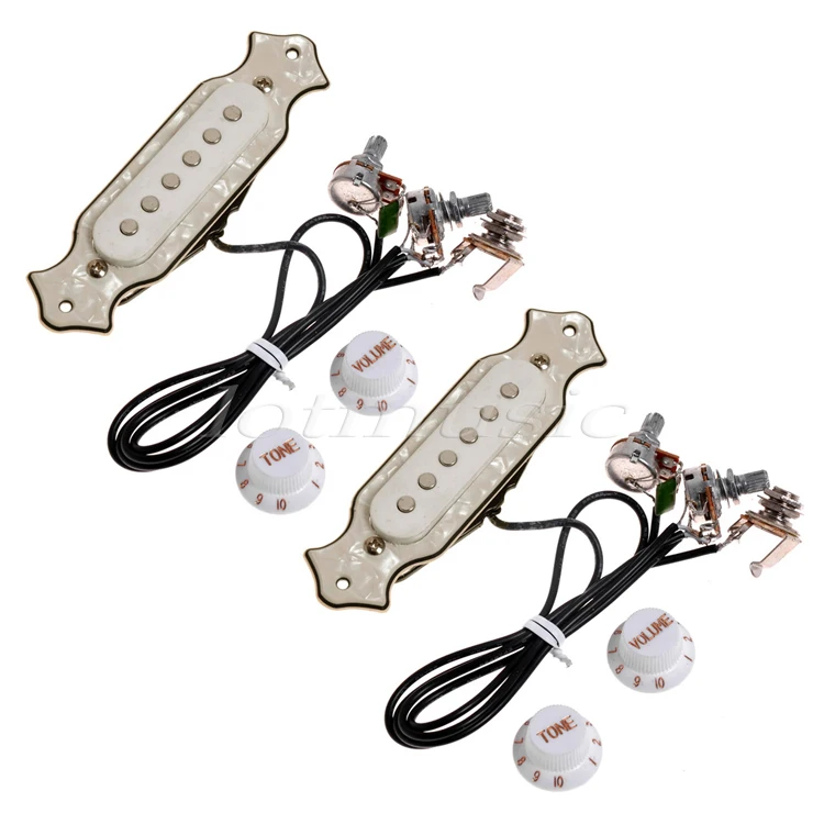 

2X Magnet Acoustic Electric Guitar Pre-Wired Soundhole Pickup Set Jack Knobs