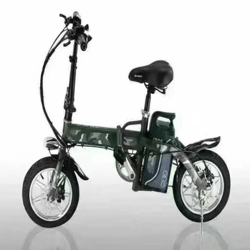 Cheap Foldable Electric Bike 14inch 48V 250w 15AH  Lithium Battery Electric Bicycle Double Seat Cycle Aluminium Alloy Ebike 0