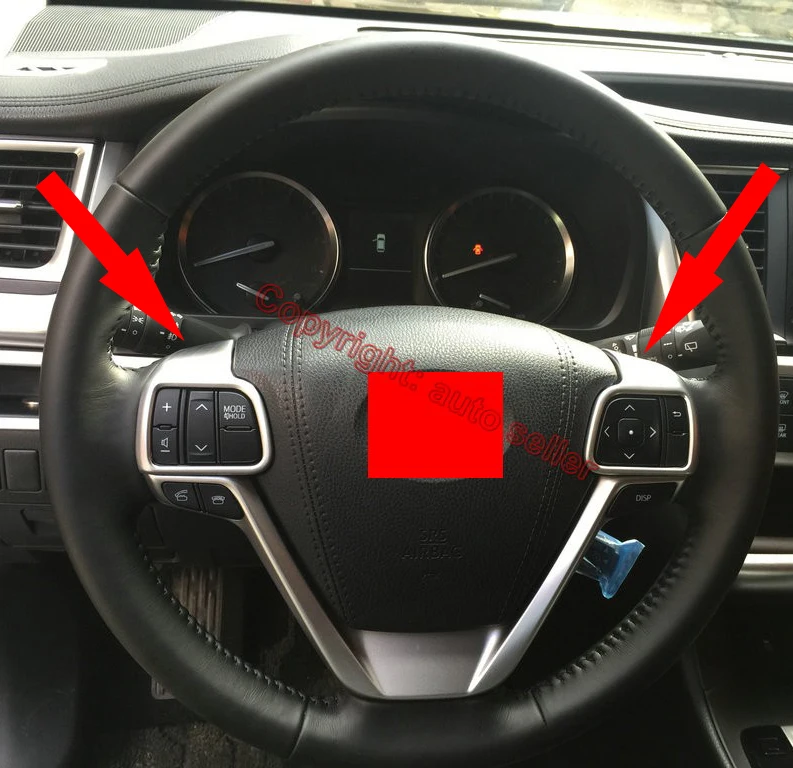 Abs Pearl Chrome Steering Wheel Trim Cover For Toyota Highlander 2014 2019 Interior Mouldings 