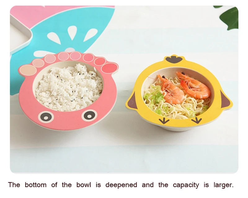 Экологическая печать мультфильм форма детские блюда Кормление аксессуары комплект посуды, чаша посуда для детей T0030