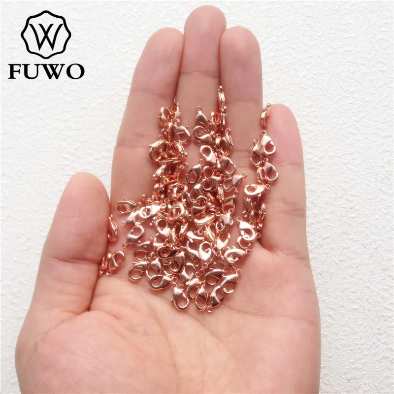 Латунные застежки карабины FUWO с покрытием из розового золота соединительные
