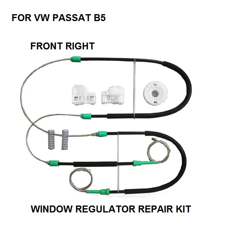 

FOR VOLKSWAGEN VW PASSAT B5 WINDOW REGULATOR REPAIR KIT CABLES AND CLIPS FRONT RIGHT 1996 to 2005 3B1837462