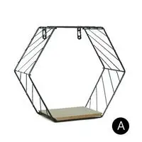 Железная шестиугольная сетка Геометрическая настенная полка органайзер комбинированная настенная подвесная настенная декорация для гостиной спальни# SW - Цвет: A L