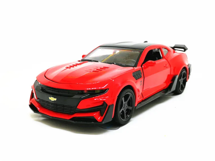 1:32 Chevrolet Camaro, спортивный автомобиль, литая под давлением модель автомобиля, игрушка 5 цветов, оттягивающая назад, мигающая, для детей, на день рождения, рождественские подарки, игрушки