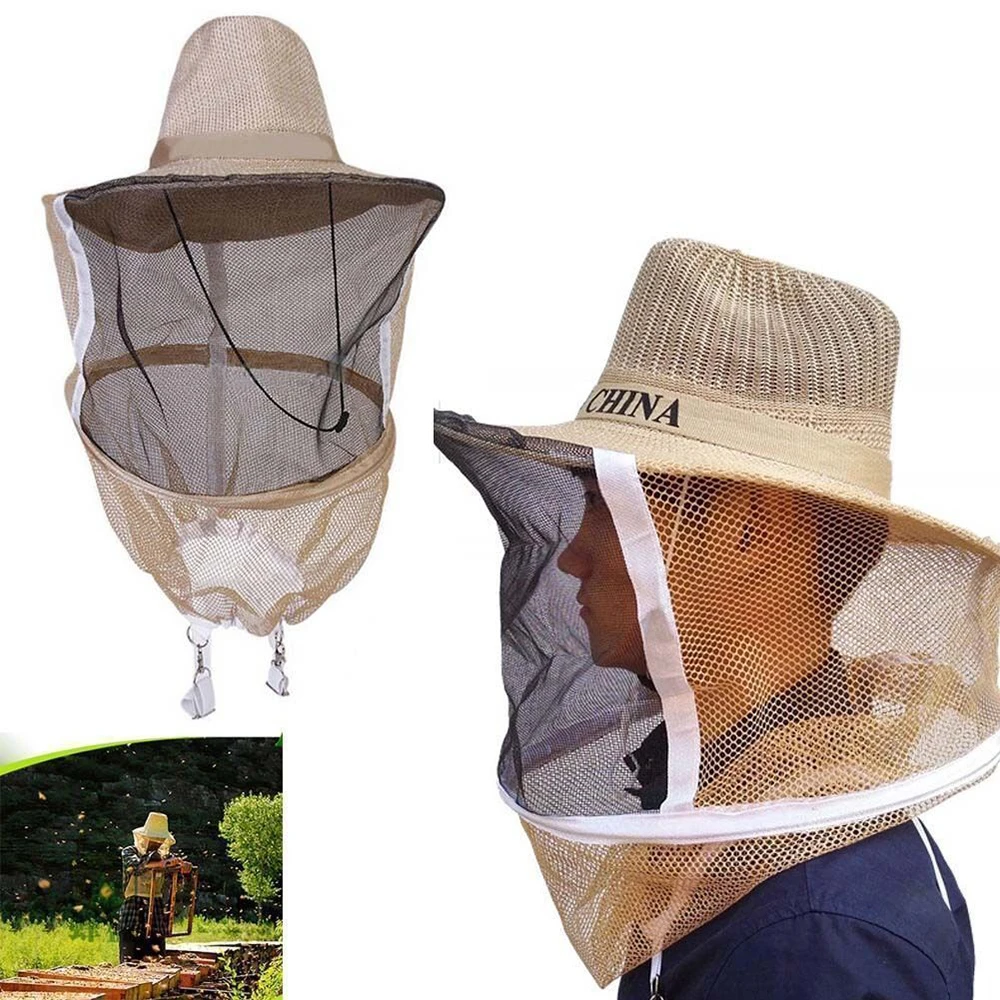 

Portable Bee Coat Cap Beekeeping Protective Head Outdoor Cap Bee keeping Hat Portable Veil Face Neck Cover Mosquito Bee Net Mask
