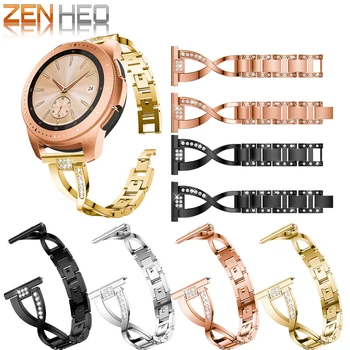 

Watch Band For Samsung Galaxy Watch 42mm Strap Metal Replacement Bands with Bling Rhinestone Adjustable For Galaxy Watch 42mm