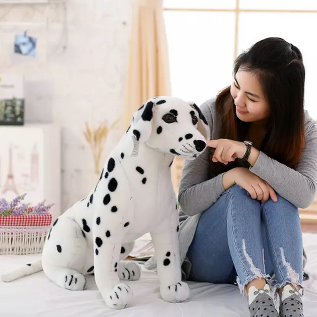 Stuffed Animals Plush Dalmatian Dog Toy Lifelike Giant Dog Toy Realistic Animal Kids Toys Gift For Children Pet Shop Mascot