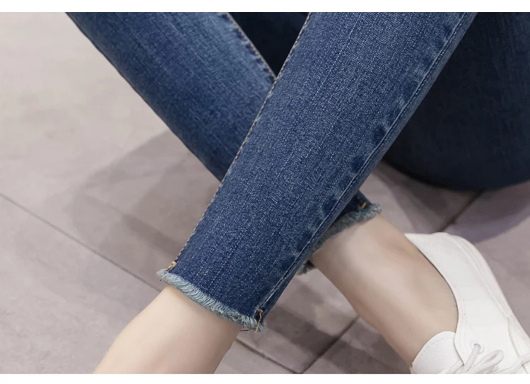 Сезон: весна–лето Для женщин джинсы узкие джинсовые брюки женские пикантные узкие Повседневное, тянущиеся джинсовые узкие брюки плотные брюки