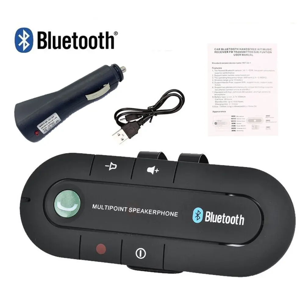 Высокое качество беспроводной Bluetooth автомобильный комплект громкой связи динамик телефон козырек клип для iPhone Android