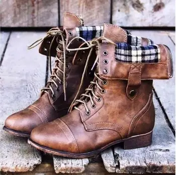 

Chaussure Femme Casual Winter Fashion Zapatos Mujer Ankle Martin Motorcycle Boots For Women Shoes Woman Ladies Lace Up P161212