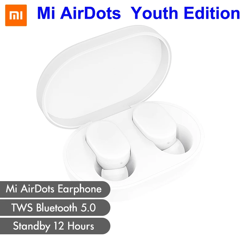 TWS Bluetooth наушники Xiaomi Mi AirDots беспроводные вкладыши гарнитура с микрофоном и