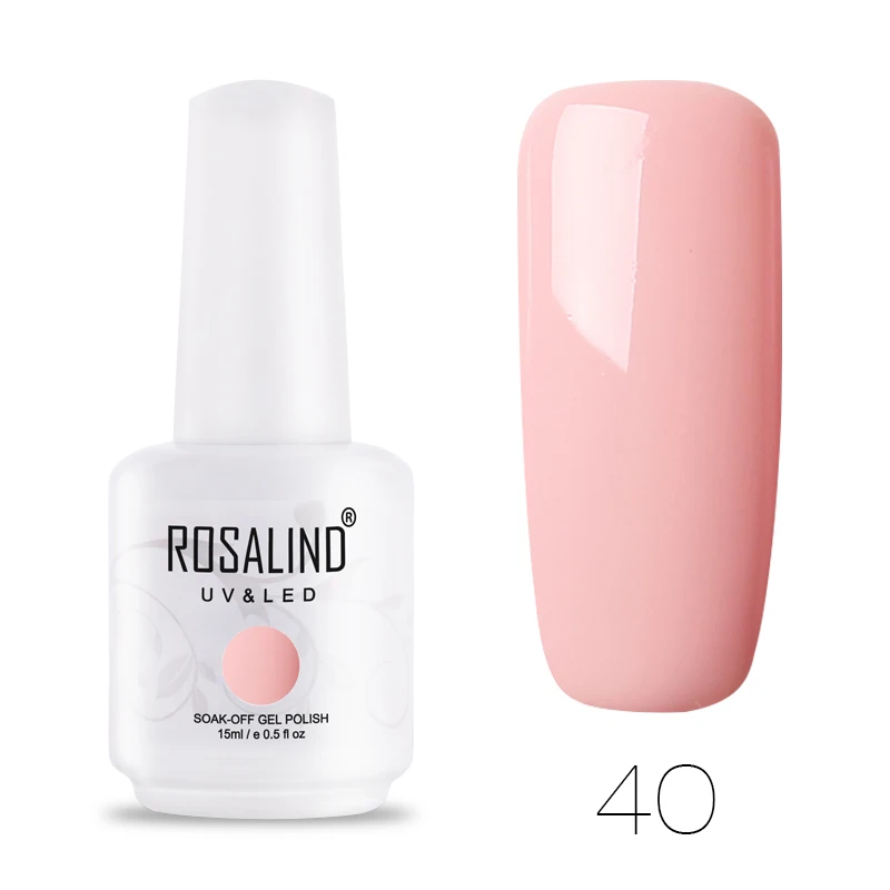 ROSALIND Гель-лак для ногтей 15 мл 31-58 цветов гель-лаки для ногтей для дизайна ногтей предназначен для замачивания полуосновы белая УФ лампа Гель-лак - Цвет: 40