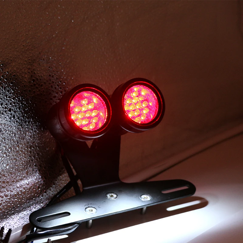 

Мотоцикл двойной светодиодные задние светильник s для Harley Cafe Racer скутер Моторный тормоз светильник светодиодный мото Ретро ремонт задней части СИД светильник s