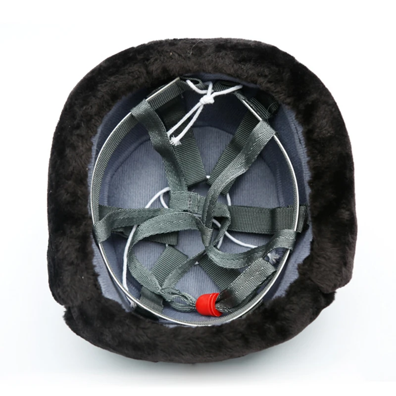 Safety Helmet Winter Warm Plush Cap Ear Face Protector ABS Shell Protective Helmets Cold resistant Anti impact Hat (2)