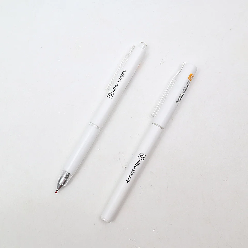 2 шт./лот, Высококачественная гелевая ручка, наконечник-супер тонкий, 0,38, черная, очень хорошая, гладкая, гелевая ручка, школьные принадлежности, канцелярские принадлежности - Цвет: 2-White