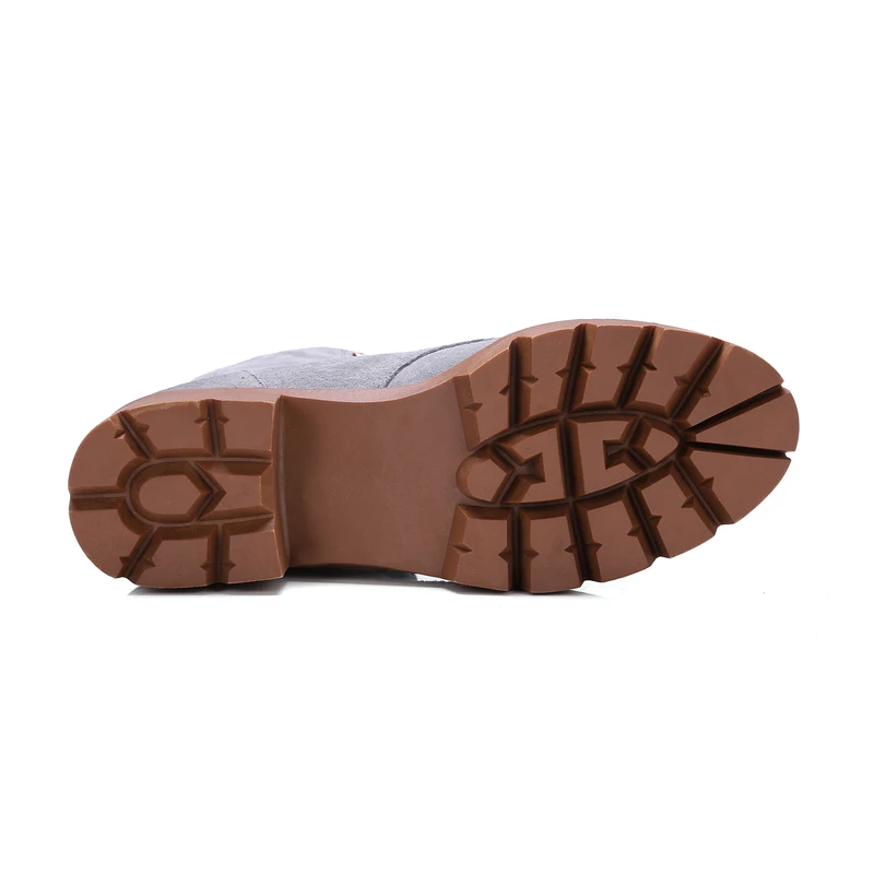 39 Marron Cheville Mode En Rond D'hiver Bottes Cuir Bout Carré À Talons Véritable 34 Dentelle Hauts Femmes up Salu gris Taille Hpnwx4q4