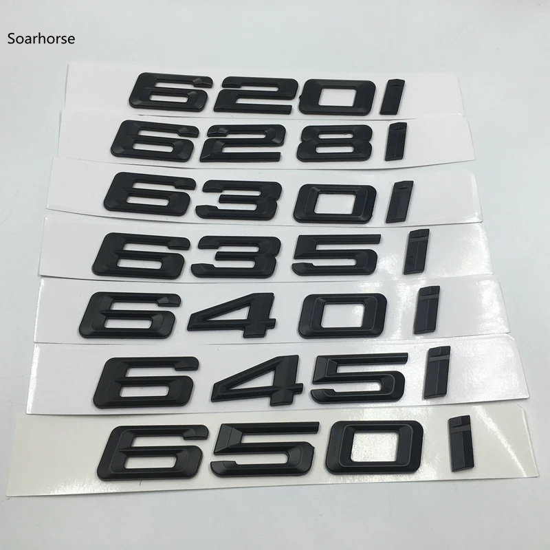 Matt Black ABS Letters Car Emblem Stickers for BMW 6 Series E63 E64 F12