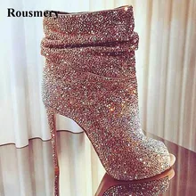 Hot Selling Women Fashion Open Toe Bling Bling High Heel Rhinestone Ankle Boots Super High Crystal Short Boots Dress Shoes Hot Selling Women Fashion Open Toe Bling Bling High Heel Rhinestone Ankle Boots Super High Crystal Short Boots Dress Shoes