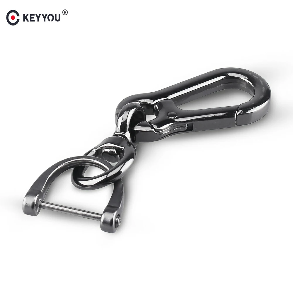 

KEYYOU New Black silver Car Keychain Key Chain Auto Key Rings Interior Accessories Creative Gift For Car Styling