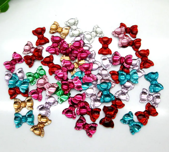 

200Pcs Mixed 10x14mm Bowknot Resin Decoration Crafts Beads Flatback Cabochon Scrapbook DIY Embellishments Accessories