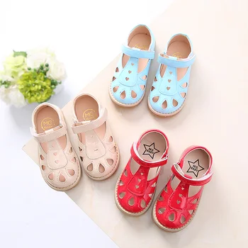 

Girl Hollow Out Leather Shoes 2018 Spring And Summer New Breathable Girls Shoes Children's Non-slip Soft Bottom Casual Shoes
