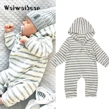 Autumn New Toddler Romper Newborn Baby Warm Infant Rompers Striped Jumpsuit Hooded Clothes Long Sleeve Outfit For Boys And Girls baby rompers hugolovestiki newborn boys romper infant girls clothes red bunny long sleeve hooded zipper jumpsuit winter clothing