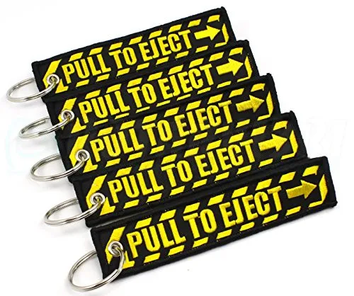 EM-1245 PULL TO EJECT Key Chain - Black Yellow - 5 - Keychain Pull.