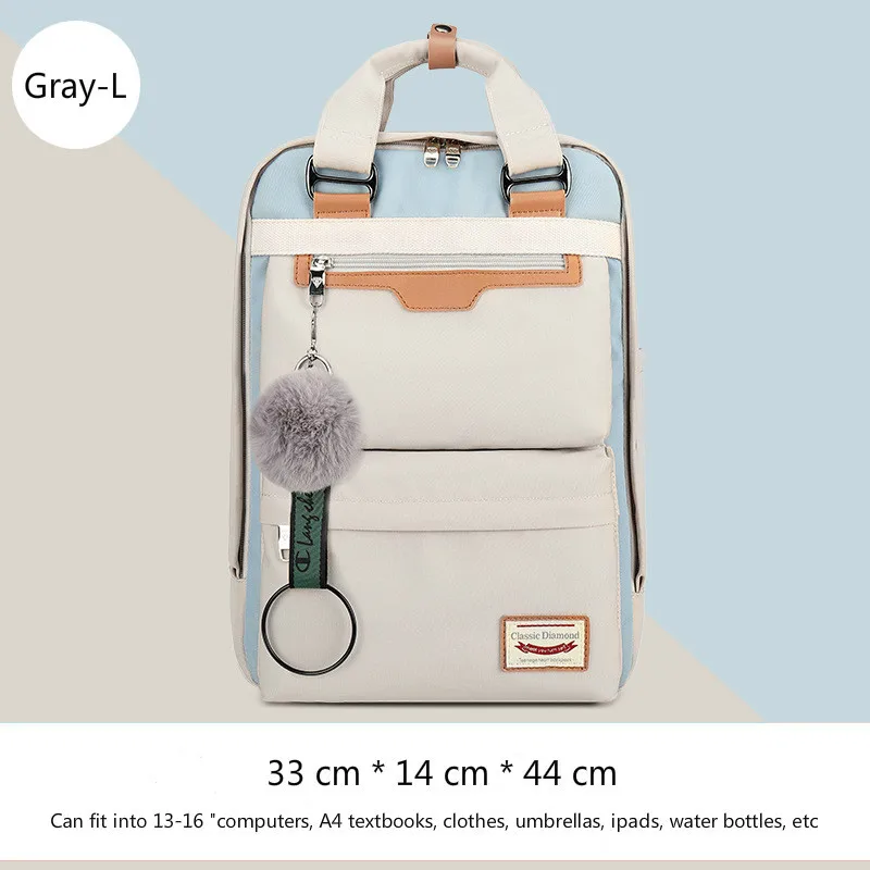 Gray-L Новинка, водонепроницаемый нейлоновый детский рюкзак, дорожные наплечные рюкзаки для девушек и студентов средней школы, детские школьные сумки, женская сумка - Цвет: Gray-L