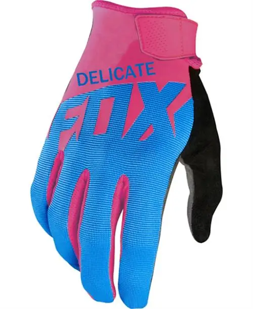 MX Dirt Bike Ranger перчатки для езды на мотоцикле MTB DH Гонки мужские нежные перчатки с лисой - Цвет: Blue Pink