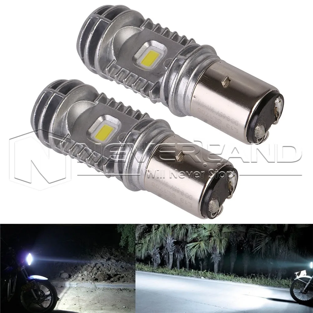 2pcs BA20D Hi Lo 36W 6000K 9 85V High Quality Motorcycle ATV LED Headlight Bulbs DRL