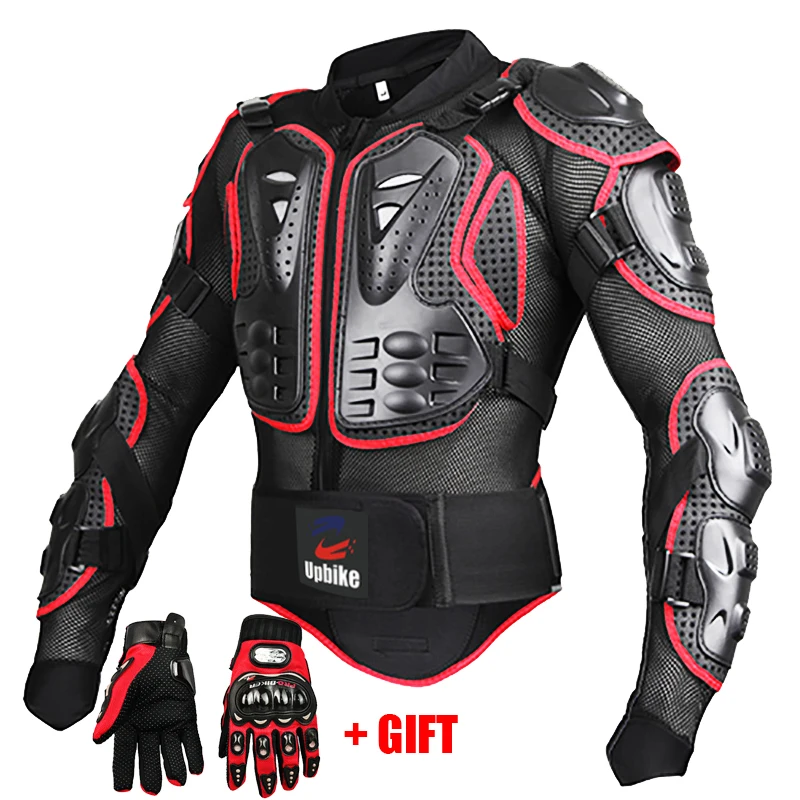 Moto rcycle chaquetas protección completa del cuerpo negro