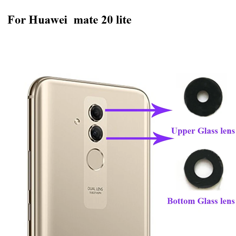 

New For Huawei Mate 20 lite Replacement Upper back rear camera lens For Huawei Mate20 lite Bottom glass glass lens Mate 20lite