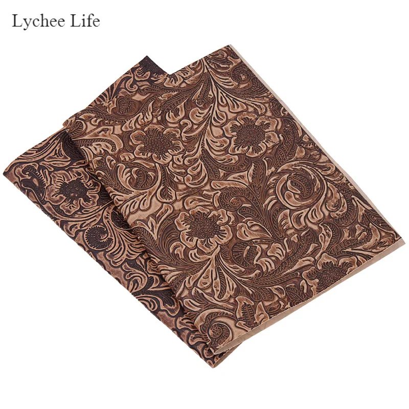 

Lychee Life A4 Flower Pattern Artificial Faux Leather Fabric DIY Handmade Bow-knot Accessories For Garment Bags Crafts