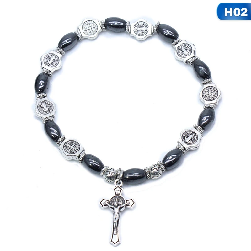 

Fashion Alloy Bracelet Jesus Jewelry Rosary Centerpiece Sacred Mercy Jesus Saint Icons Religious